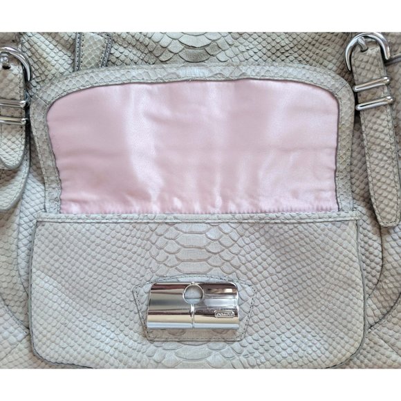 COACH Kristin Pinnacle Embossed Python Laila Round Satchel 19342 - Picture 9 of 16